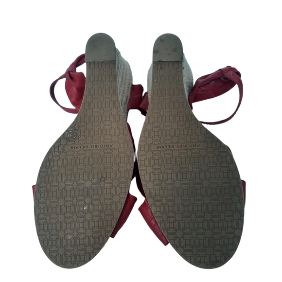 ANTONIO MELANI Dream Leather Wedge Espadrille Sandals - Picture 9 of 10